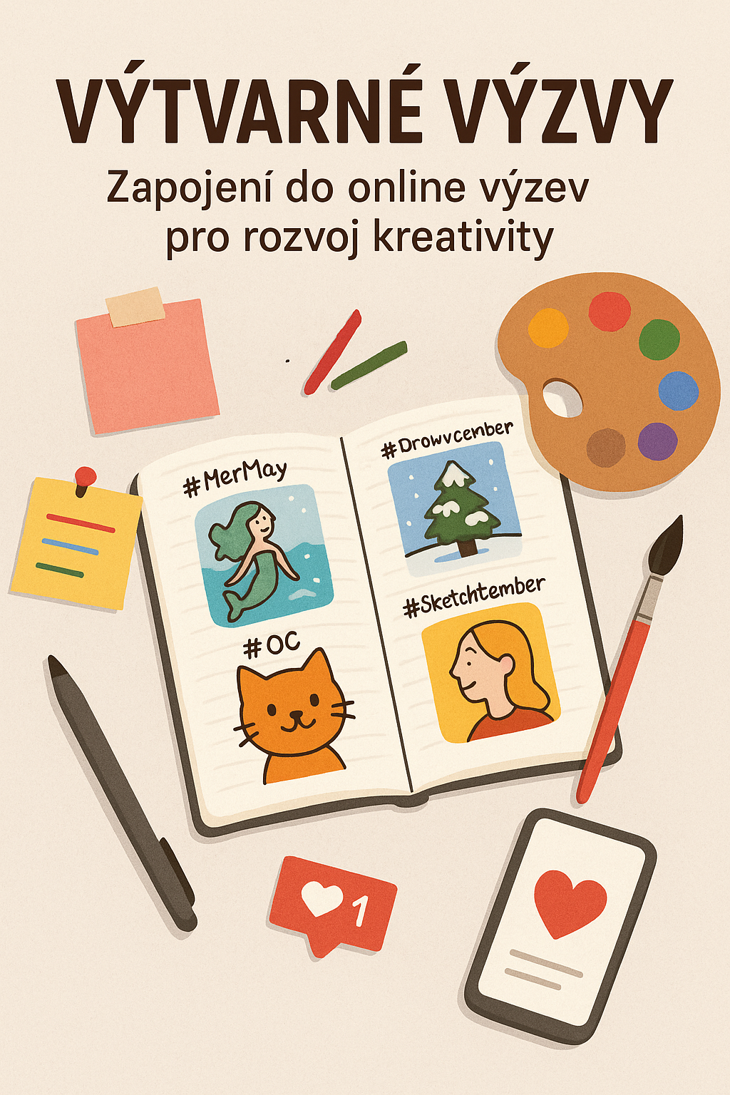 Výtvarné výzvy – zapojení do online výzev pro rozvoj kreativity