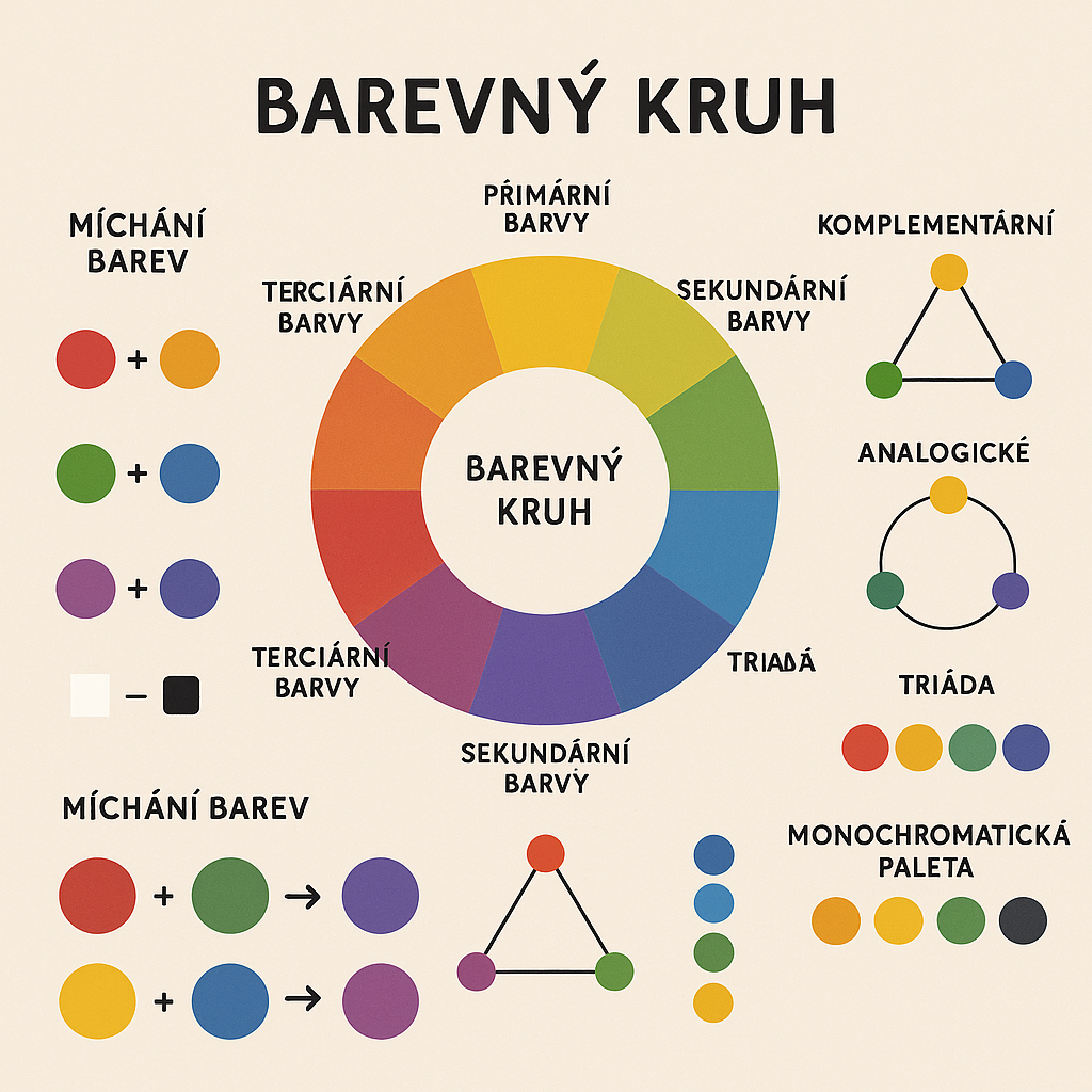 Barvy a jejich míchání – Porozumění barevnému kruhu a kombinací