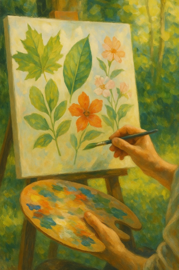 Inspirace z přírody – malujeme podle listí, stromů a květů